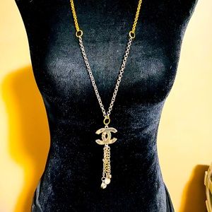 Two toned up cycled Chanel chain necklace